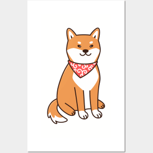 Cute Dog Shiba Inu Posters and Art